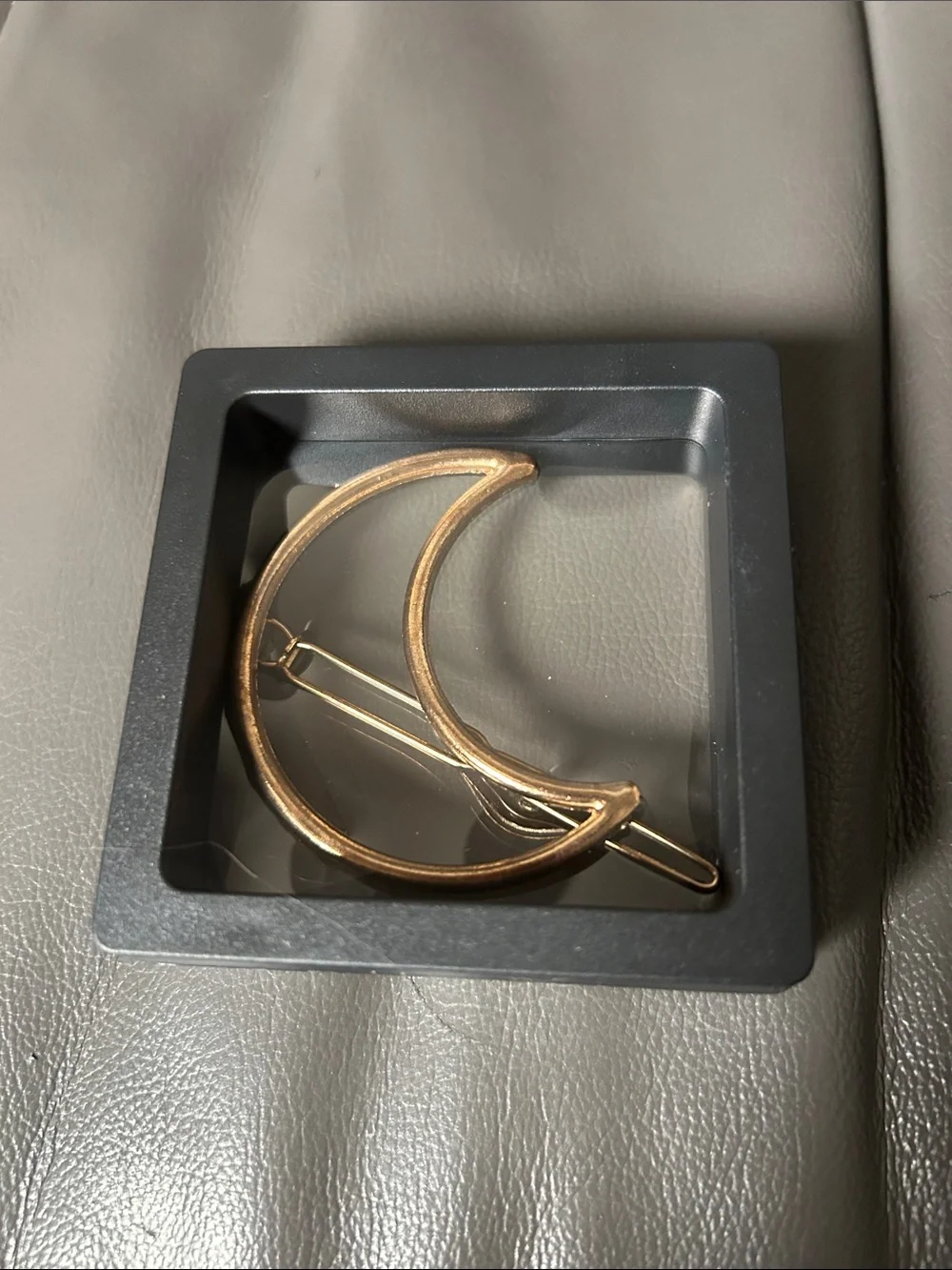 Gold Tone Crescent Moon Hair Clip